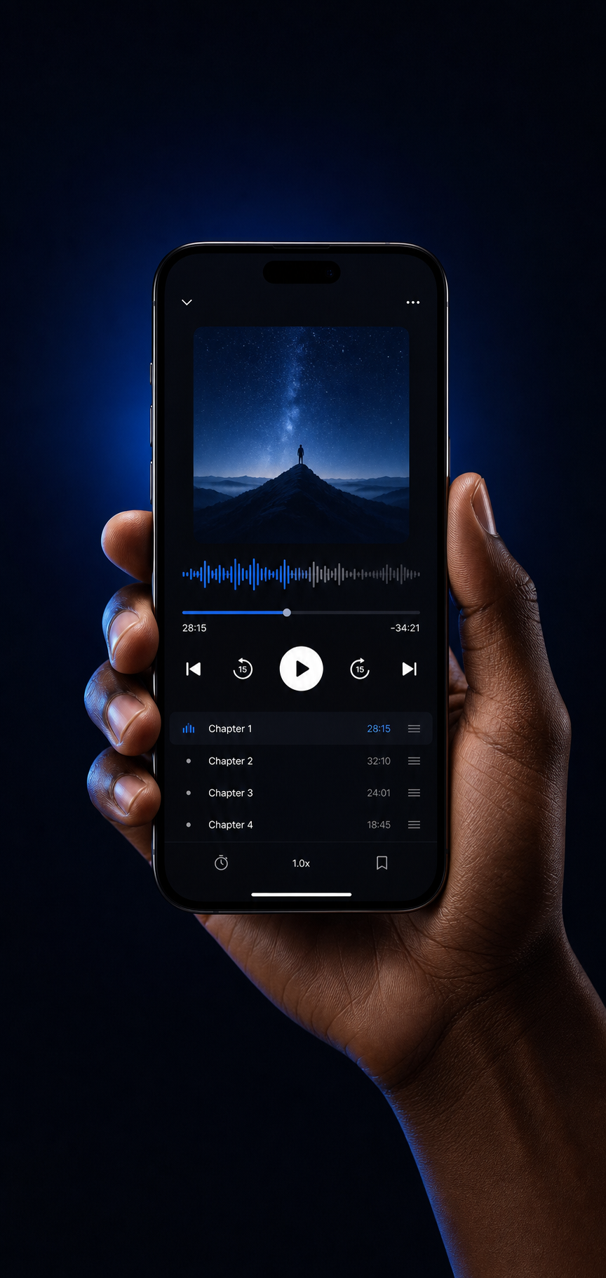 Application Mentodio affichant la lecture d’un livre audio